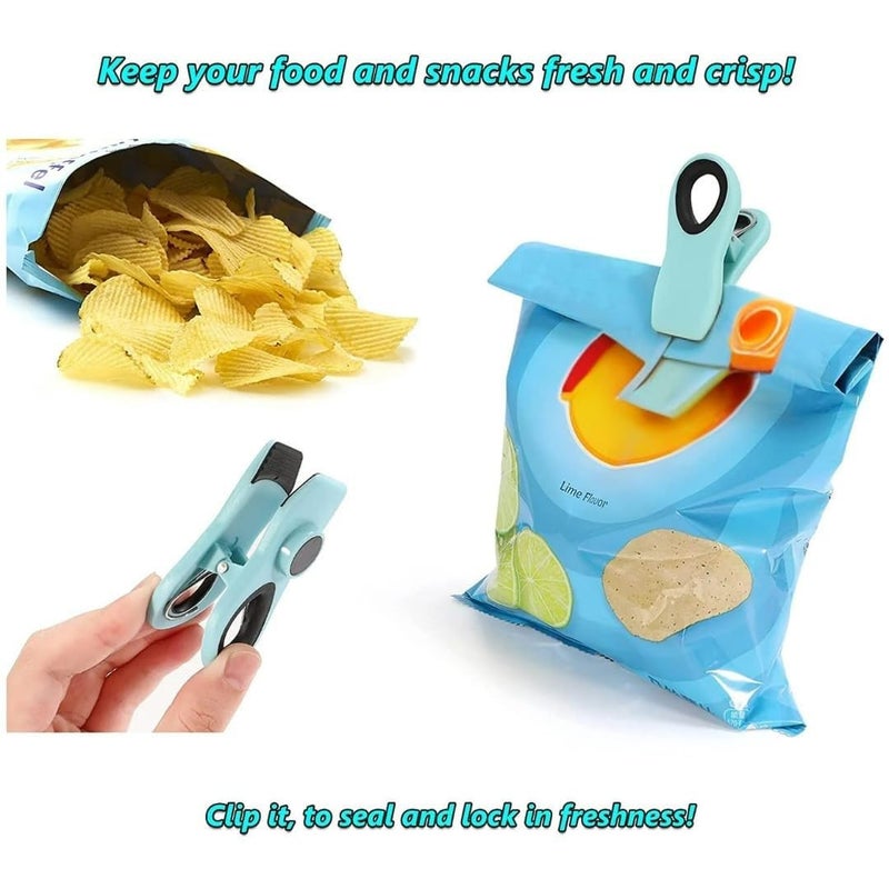 Magnetic Bag Clips 3 Pack Strong Sealing Food Storage With Refrigerator Magnet Assorted Bright Colors Kitchen Snack Package Sealer Clips For Chips Bread Coffee Bags - Image 4
