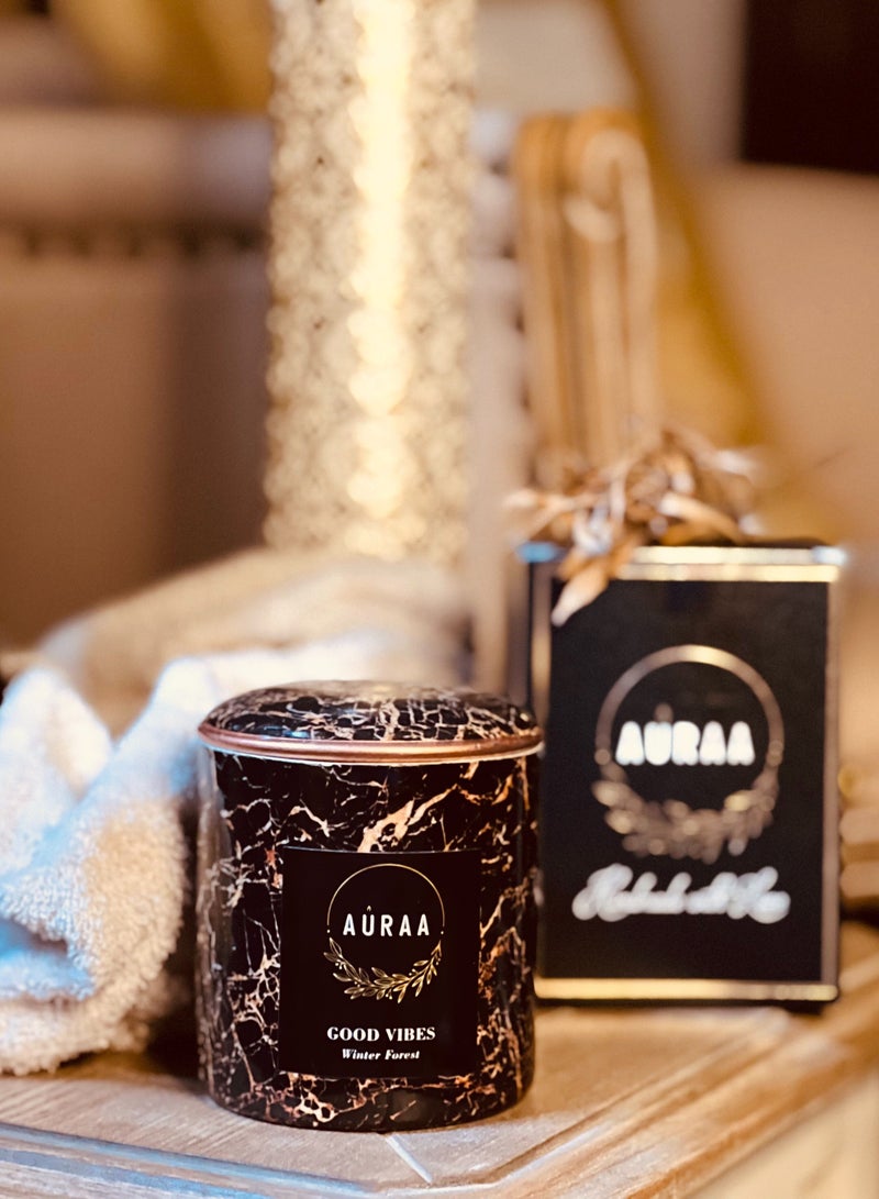 أورا معطرة الصويا شمعة عطر الغابة الشتوي منتج فاخر فريد من نوعه لمنزل أنيق ومثالي  - Image 2