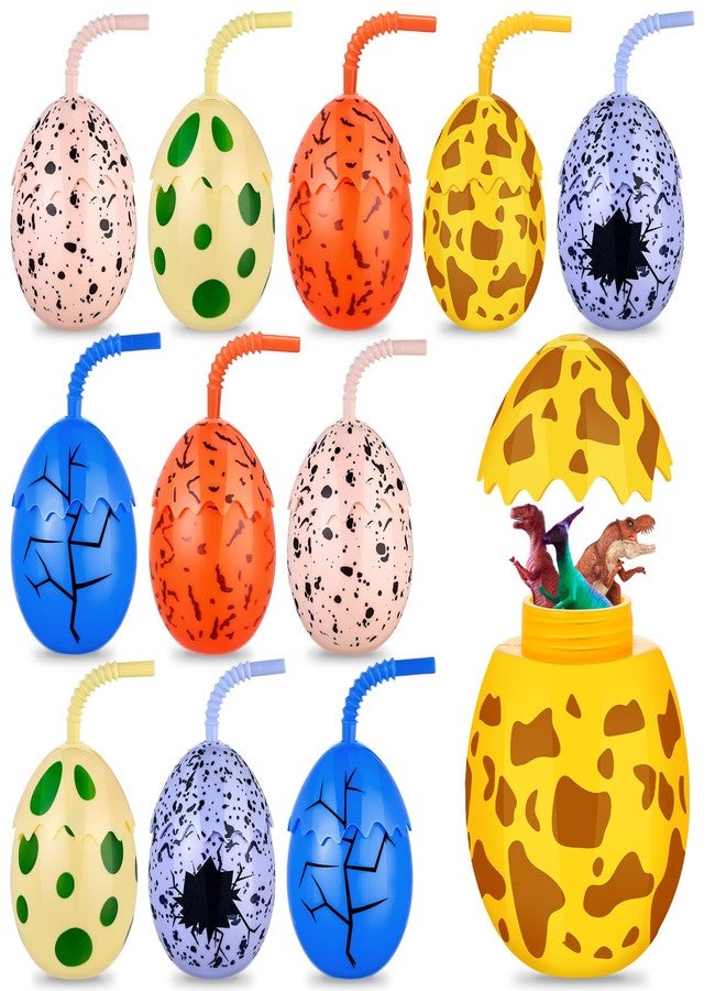 Maxcheck 12 Pcs Kids Dinosaur Party Favor Cups with Lids and Straws,10 oz Egg Dinosaur Cups for Birthday Party Decorations Dinosaur Theme Party Supplies for Boys Girls - Image 1