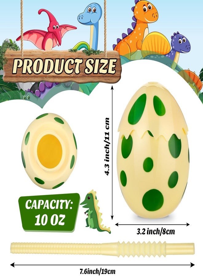 Maxcheck 12 Pcs Kids Dinosaur Party Favor Cups with Lids and Straws,10 oz Egg Dinosaur Cups for Birthday Party Decorations Dinosaur Theme Party Supplies for Boys Girls - Image 2