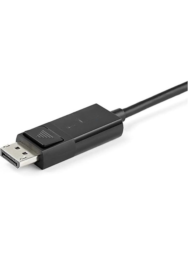 StarTech.com 6ft (2m) USB-C to DisplayPort 1.2 Cable – 4K 60Hz HDR – Bidirectional USB-C to DP & DP to USB-C Adapter – USB Type-C / Thunderbolt 3 Monitor Cable (CDP2DP2MBD) – Black - Image 2