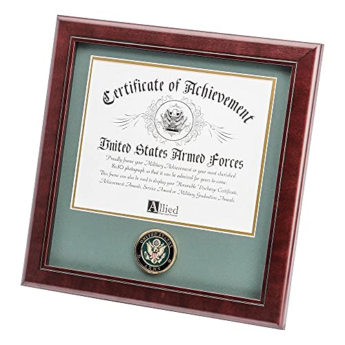 Allied Flag Allied Frame United States Army Certificate of Achievement Frame with Medallion - 8 x 10 inch - Image 1
