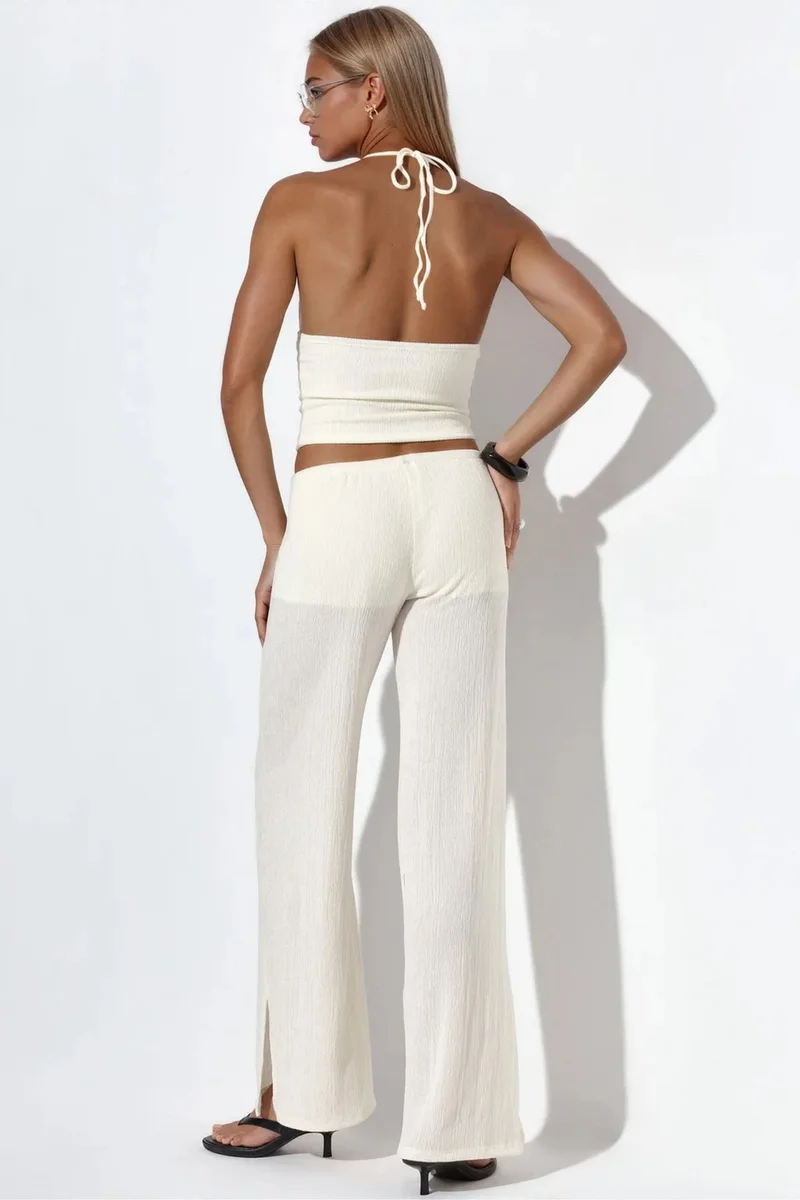 بوسيم BUSEM Women's Straight-leg Crepe Trousers