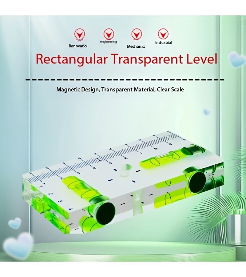 Transparent T Type Level 90mm Magnetic Base Plumbing Electric - Image 3
