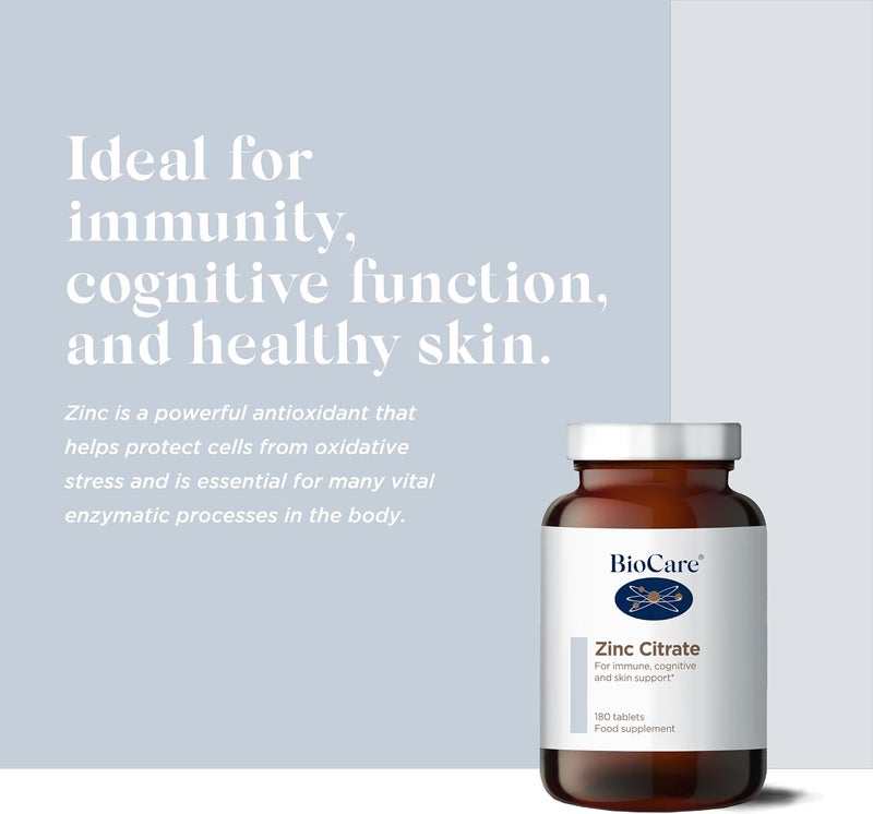 BioCare Zinc Citrate for Immune Skin Support 180 Tablets - Image 2