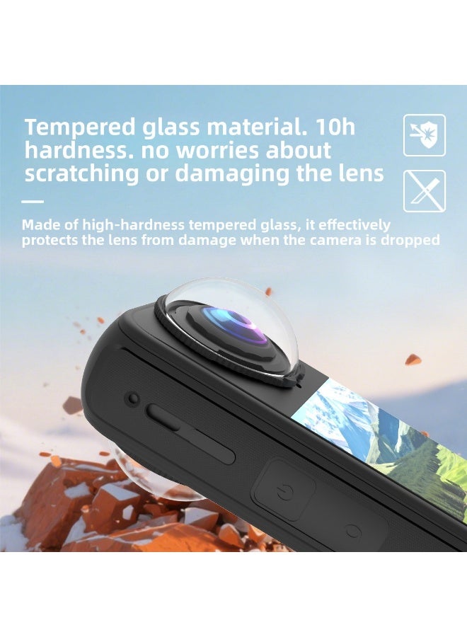 واقي عدسة متوافق مع Insta360 X4 Air بزجاج بصري مقوّى 10H ونفاذية ‎%98، طلاء مقاوم للضباب والماء، وتصميم تثبيت دوّار - Image 4