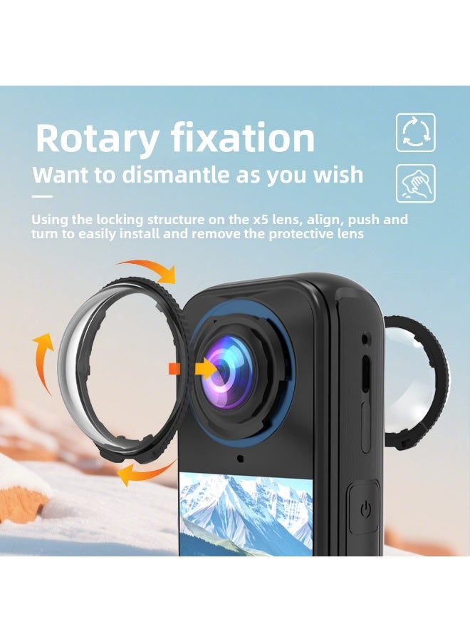 واقي عدسة متوافق مع Insta360 X4 Air بزجاج بصري مقوّى 10H ونفاذية ‎%98، طلاء مقاوم للضباب والماء، وتصميم تثبيت دوّار - Image 3