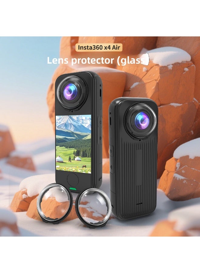 واقي عدسة متوافق مع Insta360 X4 Air بزجاج بصري مقوّى 10H ونفاذية ‎%98، طلاء مقاوم للضباب والماء، وتصميم تثبيت دوّار - Image 2