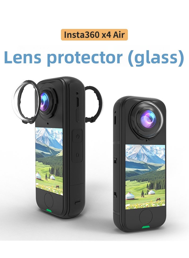 واقي عدسة متوافق مع Insta360 X4 Air بزجاج بصري مقوّى 10H ونفاذية ‎%98، طلاء مقاوم للضباب والماء، وتصميم تثبيت دوّار - Image 1