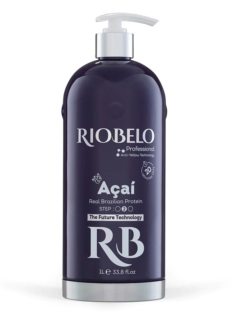 RIOBELO Hair Protein, Açaí Protein Treatment for Hair, Brazilian Protein Hair for Blond & Dyed Hair by RIOBELO Professional Real - 1L - Image 1