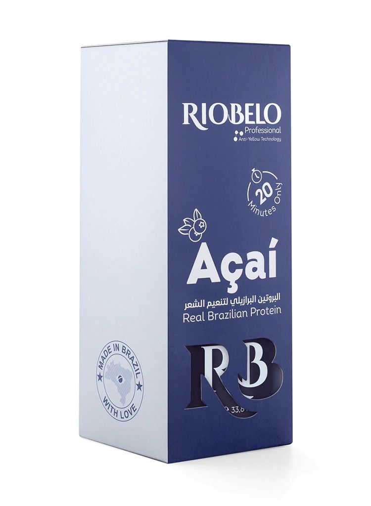 RIOBELO Hair Protein, Açaí Protein Treatment for Hair, Brazilian Protein Hair for Blond & Dyed Hair by RIOBELO Professional Real - 1L - Image 3