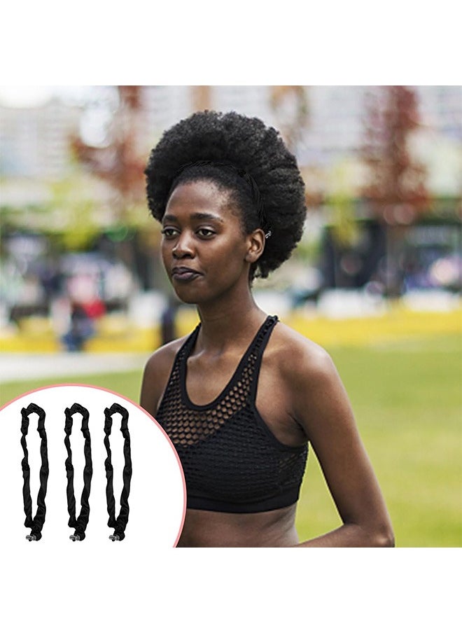 Zoreya - 3 Pcs Silk Hair Ties, Adjustable Slip Hair Ties, Easy Use Hair Accessories for Thick Curly Natural Hair (Black) - Image 1