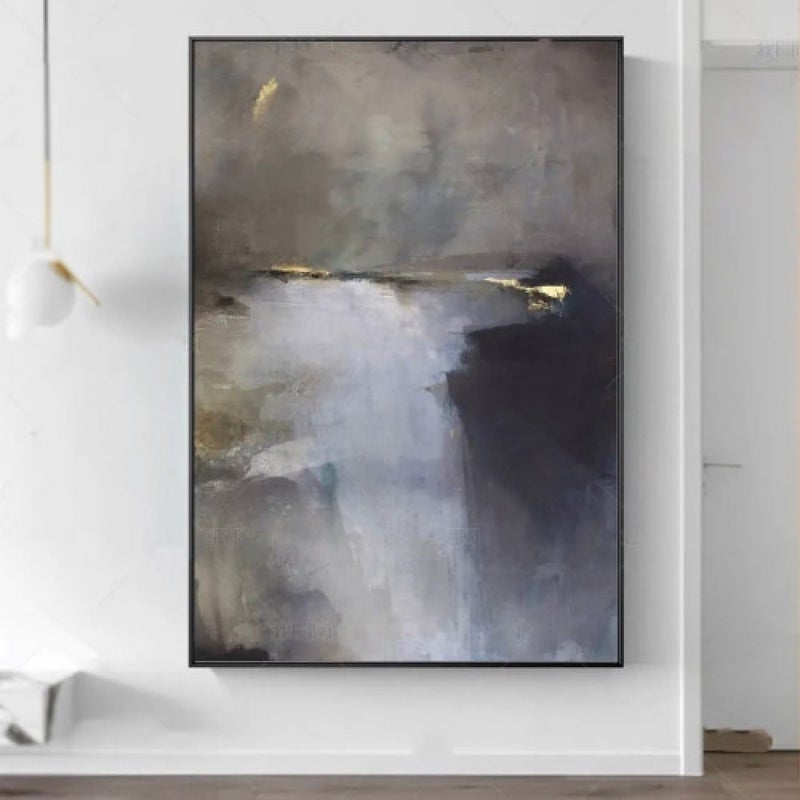 ماركتنا لوحة قماشية بتصميم رسم تجريدي مع برواز مجوف مقاس (40×60) قطعة واحدة - Image 1