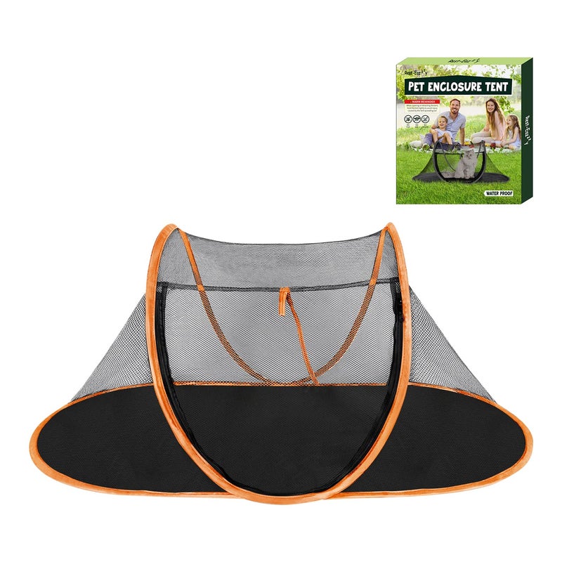 Rest-Eazzzy Cat Tent Outdoor, Pet Enclosure Tent Suitable for Cats and Small Animals, Indoor Playpen Portable Exercise Tent with Carry Bag(Orange) - Image 1