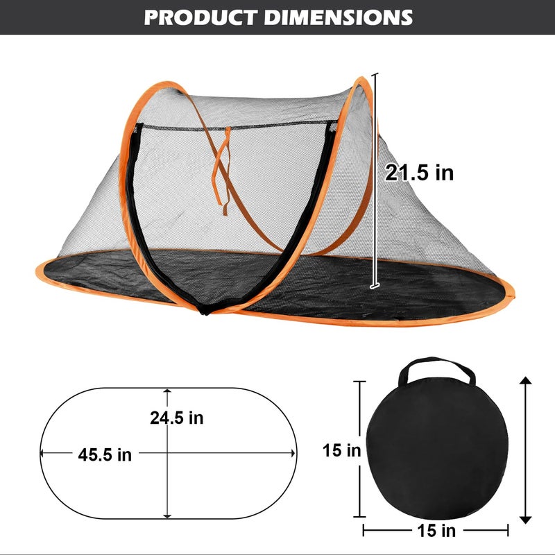Rest-Eazzzy Cat Tent Outdoor, Pet Enclosure Tent Suitable for Cats and Small Animals, Indoor Playpen Portable Exercise Tent with Carry Bag(Orange) - Image 2