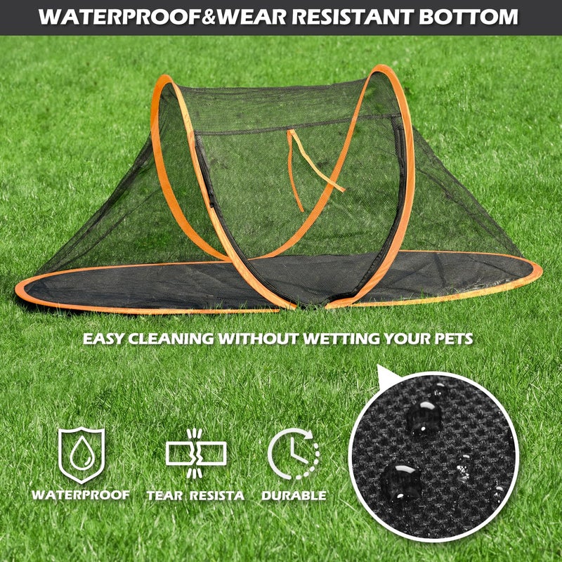 Rest-Eazzzy Cat Tent Outdoor, Pet Enclosure Tent Suitable for Cats and Small Animals, Indoor Playpen Portable Exercise Tent with Carry Bag(Orange) - Image 4
