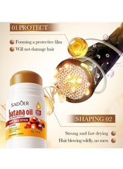 SADOER Hair Wax Sticks, Smooth Hair Spray Sticks, Natural Organic Batana Oil Hair Wax Sticks for Curly Hair and Edge Control, Hair Spray Sticks for Women Girls and Men, Non-Greasy, Strong Hold(30g)  - Image 5