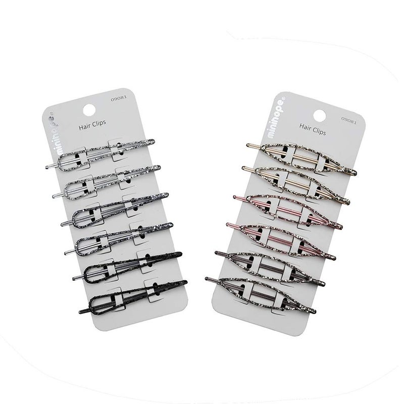 minihope hair pins for womenbling hair pins for girls 2 styles 6 colors 12 Count Pack of 1