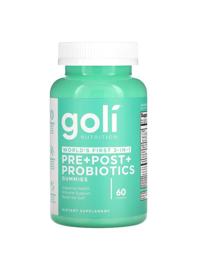 Goli Nutrition Goli Nutrition, Pre+Post+Probiotics, 60 Gummies  - Image 1