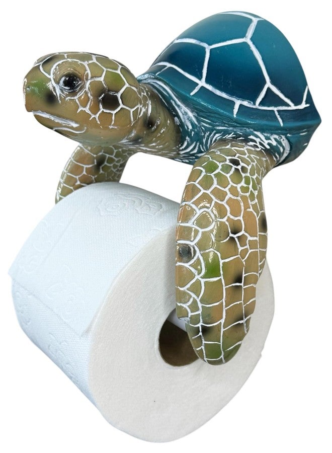 Top Brass Sea Turtle Wall Mount Toilet Paper Roll Holder Premium Bright Glossy Colorful Finsh - Nautical Coastal Bathroom Decor - Image 5