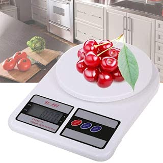 H H CREATION ميزان مطبخ إلكتروني رقمي متعدد الاستخدامات 10 كجم من H H CREATION لقياس الفواكه والتوابل والطعام والخضروات باللون الأبيض - Image 1