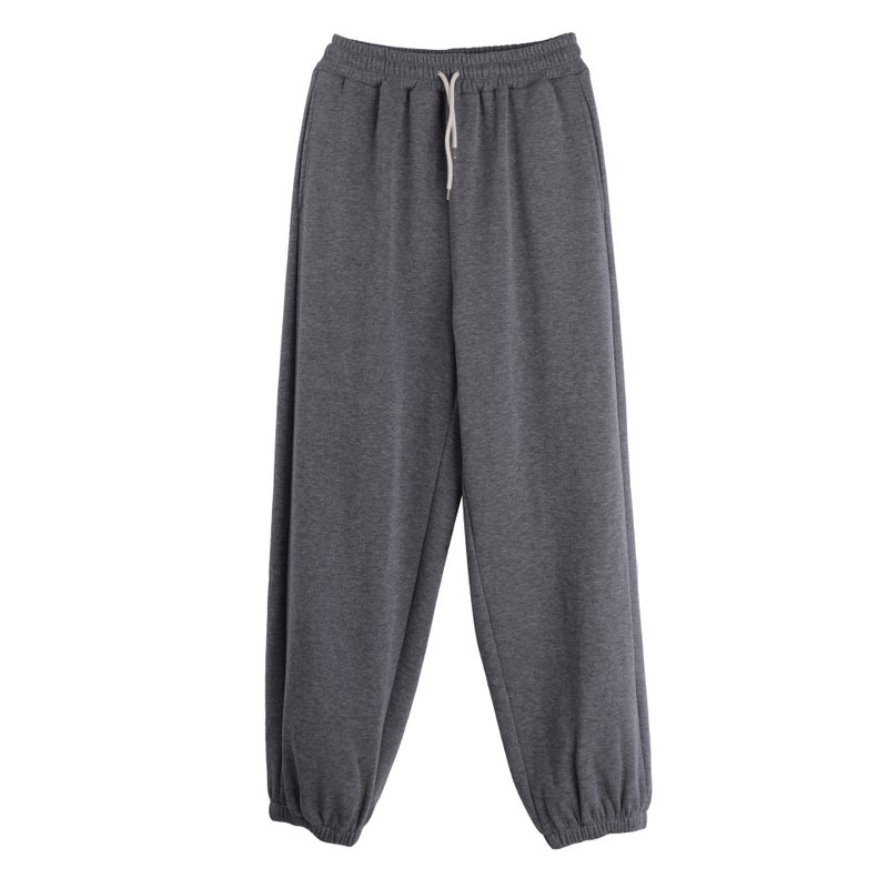k2655 plus size fashion casual suit fleece-lined sweater pants + cotton vest womens chubby girl sports suit Pants-3  - Image 1