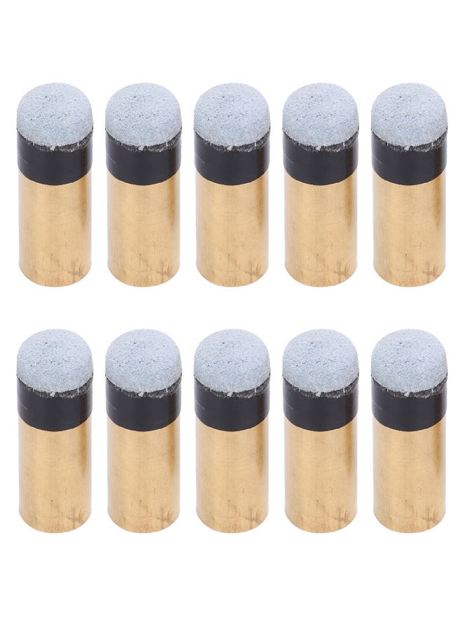 10pcs Billiards Snooker Pool Cue Pole Tip Replacement Parts Screwon Copper PU Leather(11MM ) - Image 1
