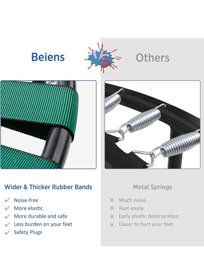 ترامبولين محمول لتمارين اللياقة البدنية في الأماكن الداخلية / الحديقة مزود بدرابزين قابل للتعديل 40 بوصة - Image 3