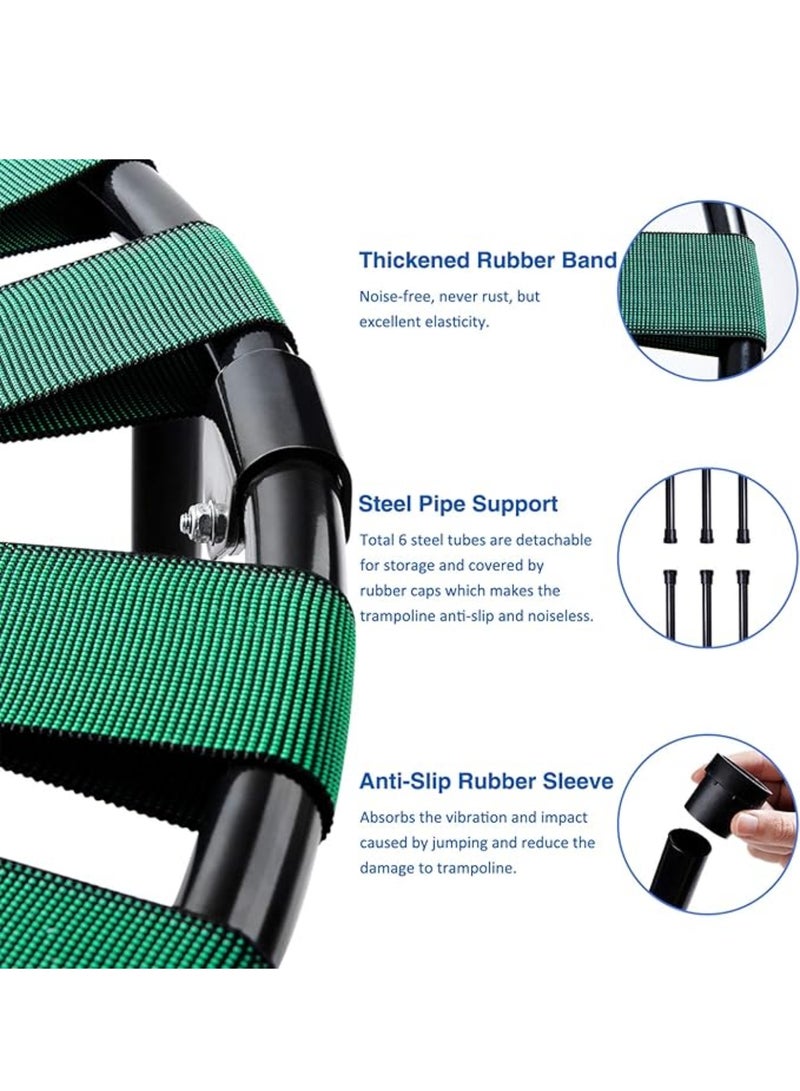 ترامبولين محمول لتمارين اللياقة البدنية في الأماكن الداخلية / الحديقة مزود بدرابزين قابل للتعديل 40 بوصة - Image 4