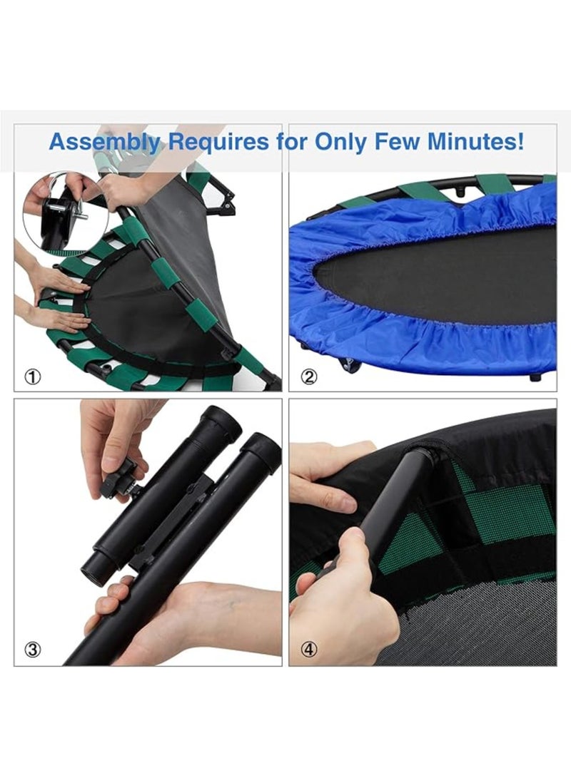 ترامبولين محمول لتمارين اللياقة البدنية في الأماكن الداخلية / الحديقة مزود بدرابزين قابل للتعديل 40 بوصة - Image 2