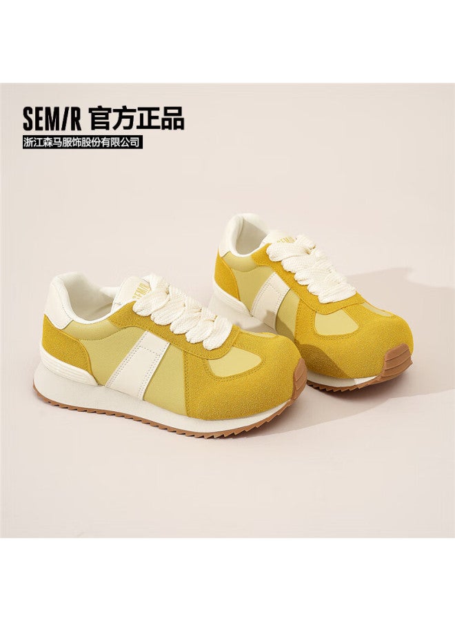 Semir Women's German Training Shoes Spring Autumn Thick Sole Casual Shoes A-gan Shoes Sfym251045 Lemon Yellow Size 39