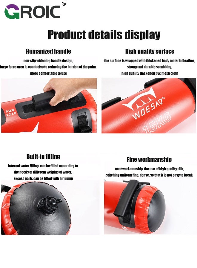 GROIC Sports Workout Sandbag, Aqua Bags for Workout,Sandbag Weight Set for Home Gym,Intensive Core Muscles Fitness, Strength Training with Strategic Handle Placement,Portable Exercise Fitness Equipment - Image 5