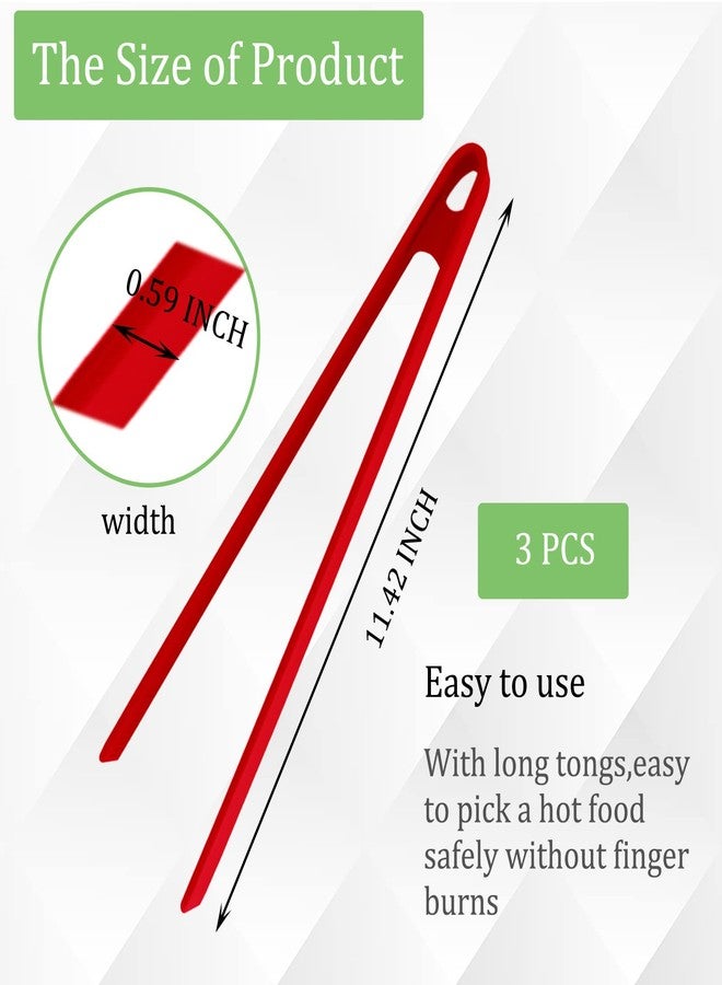 Sunenlyst مجموعة من 3 قطع من ملاقط التوست المصنوعة من السيليكون، ملاقط للطهي، ملاقط مطبخ سيليكون بطول 11.8 بوصة بتصميم مانع للانزلاق، ملاقط شواء طويلة للتحميص، وقلي شرائح اللحم، والشواء، والسلطات من Sunenlyst - Image 3