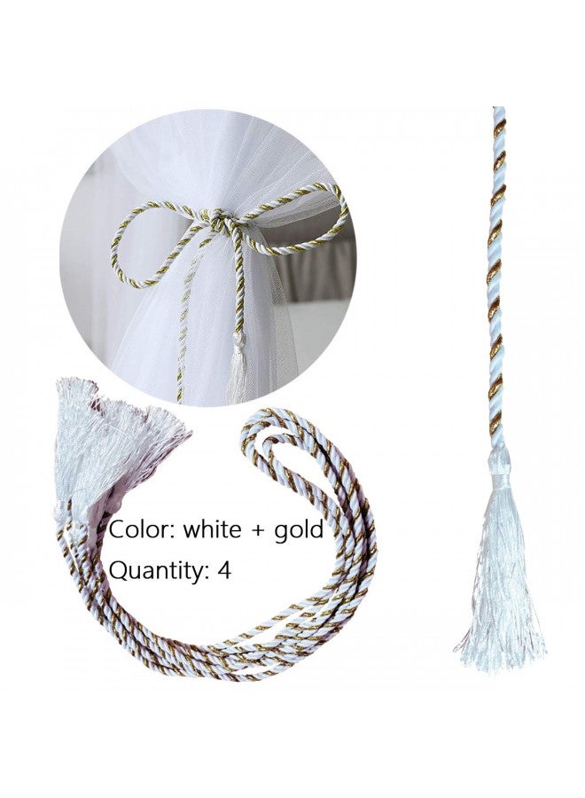Comtelek Mosquito NET for Bed Canopy, Four Corner Post Curtains Bed Canopy Elegant Mosquito Net Set, Stick Hook &Profession Rope for net, Screen Netting Canopy Curtains, Full/Queen/King/White - Image 4