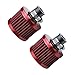 Hbxdeco 2PCS Air Filter Valve Cover Breather Filter 12mm Cold Air Intake Filter Breather Vent Crankcase Breather Universal Breather Filter for Car and Motorcycle Car Accessories Red - Image 2