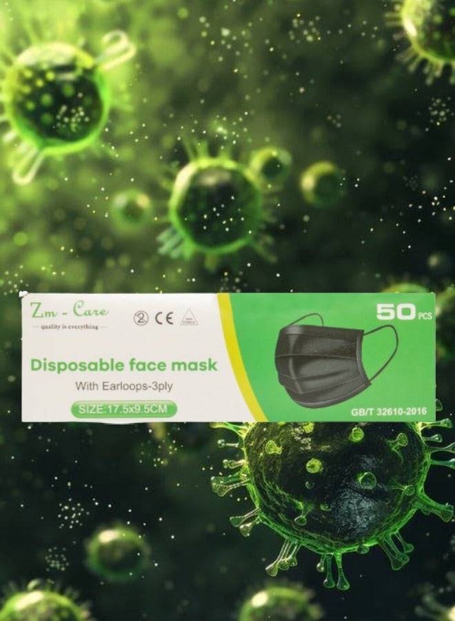 زي إم 50 قطعة من أقنعة الوجه للاستخدام مرة واحدة