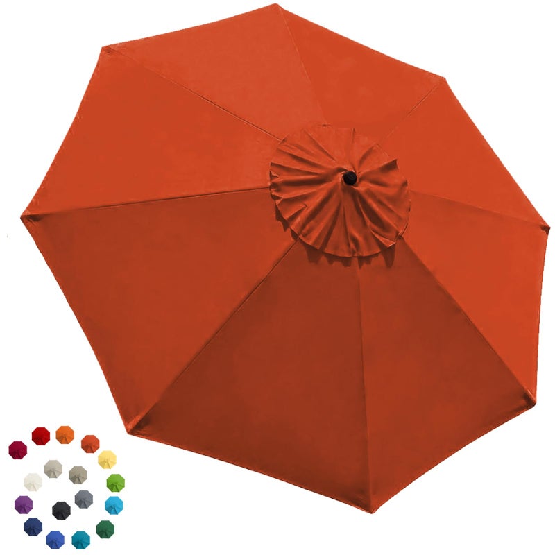 EliteShade USA 9FT Patio Umbrella Replacement Covers 8 Ribs Market Umbrella Canopy Cover CANOPY ONLY Rust - Image 2