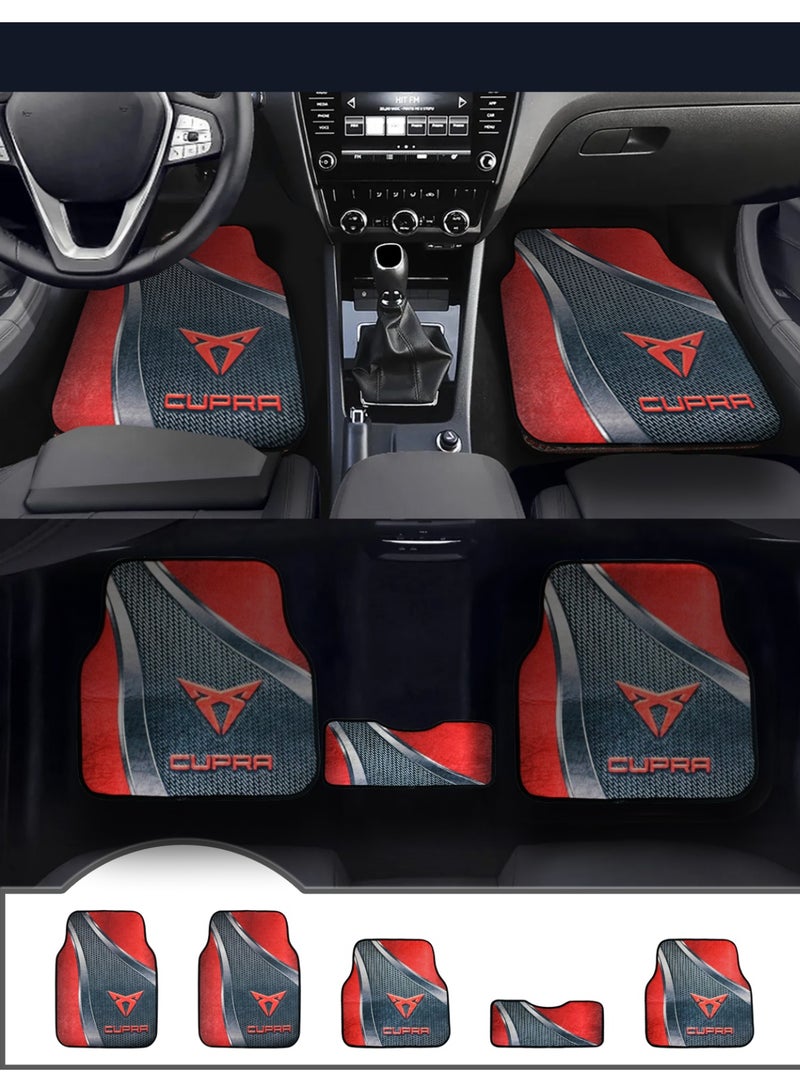 Universal Car Floor Mats Set 5 Pieces Compatible With CUPRA Vehicles Anti Slip Design Durable Easy To Clean Protects Interior From Dirt Dust Mud Water And Daily Spills Front Rear And Center Mats For Daily Use - Image 5