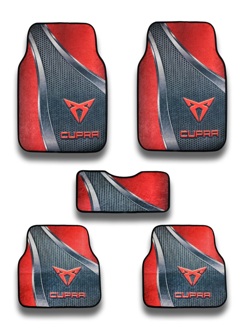Universal Car Floor Mats Set 5 Pieces Compatible With CUPRA Vehicles Anti Slip Design Durable Easy To Clean Protects Interior From Dirt Dust Mud Water And Daily Spills Front Rear And Center Mats For Daily Use - Image 1