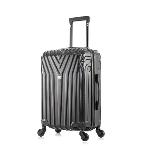 InUSA VASTY Luggage with Spinner Wheels | Durable Lightweight Hardshell Suitcase, Travel Bag with Handle and Trolley, 20-Inch Carry On Small Luggage | Black - Image 1