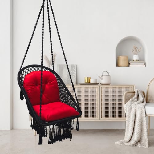 Patiofy Super Comfy Premium Adult Swing - Jhula for Home & Balcony - L Shape Cushion - Black - Image 1