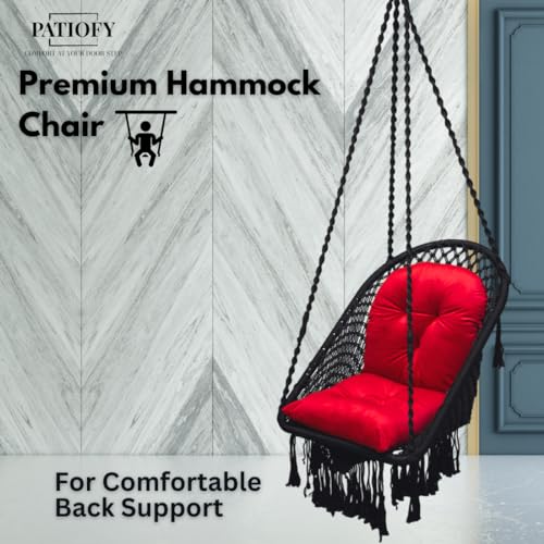 Patiofy Super Comfy Premium Adult Swing - Jhula for Home & Balcony - L Shape Cushion - Black - Image 4