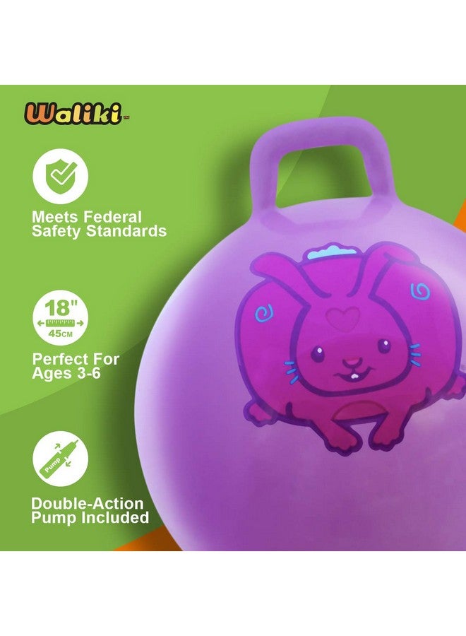 WALIKI Hop Ball for Boys and Girls Ages 3-6 | 18” Jumping Ball for School Sports Day & Birthday Parties | Outdoor Game Toy Purple - Image 2