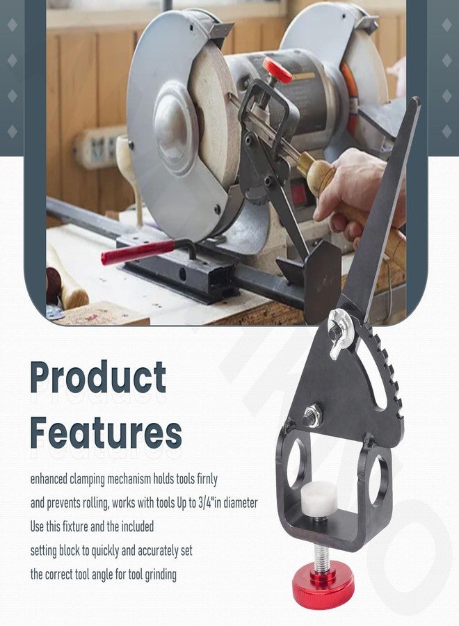 AMTHKNO Vari-Grind Attachment, Woodturning Tool for Wolverine Grinding Jig Replace, Enhanced Clamping Mechanism Holds Tools Firnly and Prevents Rolling. Works with Tools Up to 3/4"in Diameter - Image 4