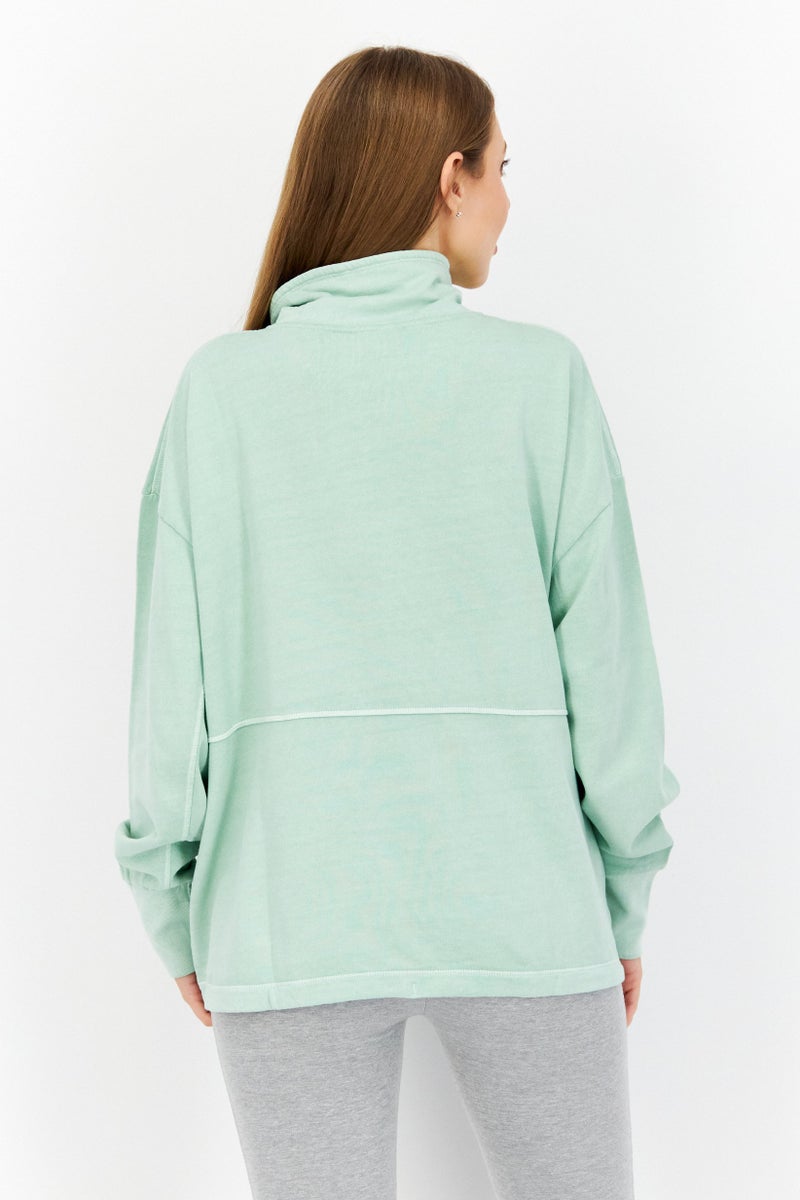 O'NEILL Women High Neck Solid Long Sleeve Sweater, Frosty Green - Image 4