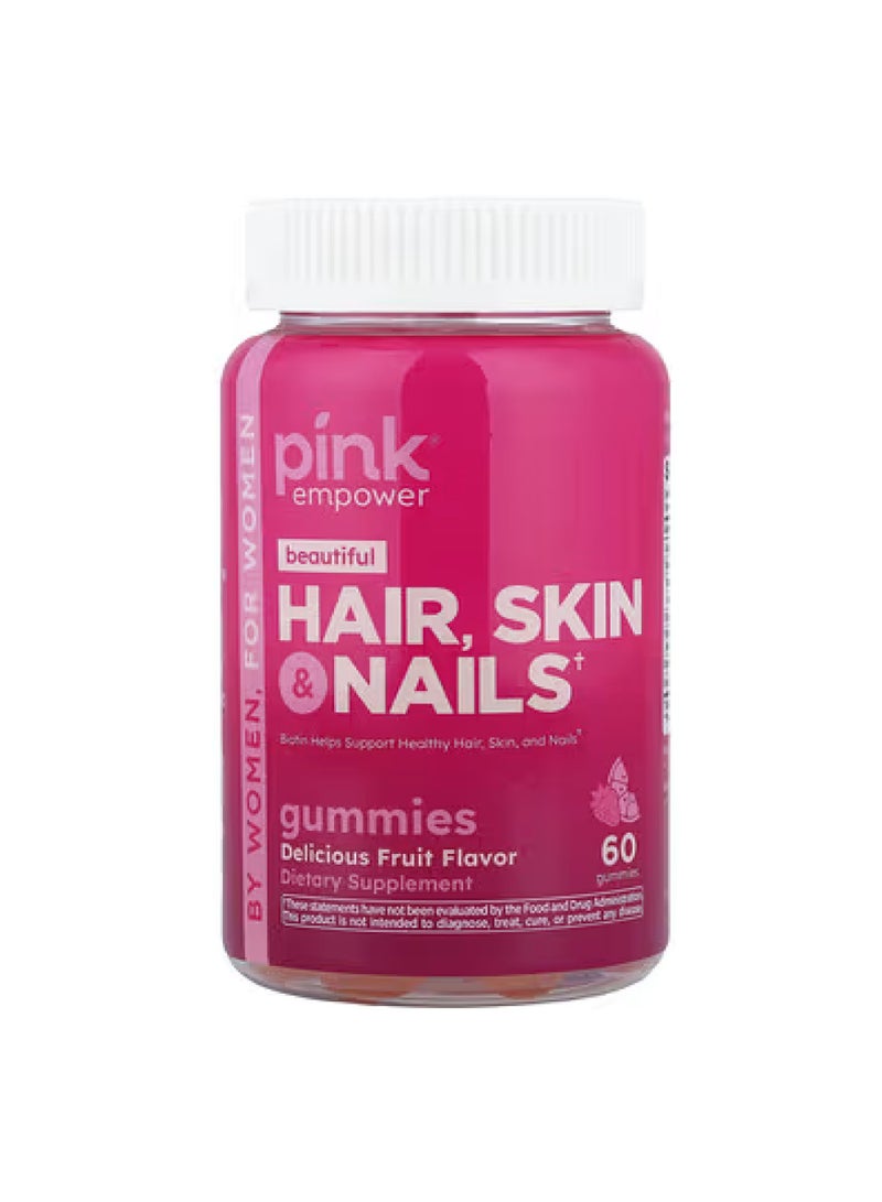 Beautiful, Hair, Skin & Nails Gummies, Delicious Fruit, 60 Gummies