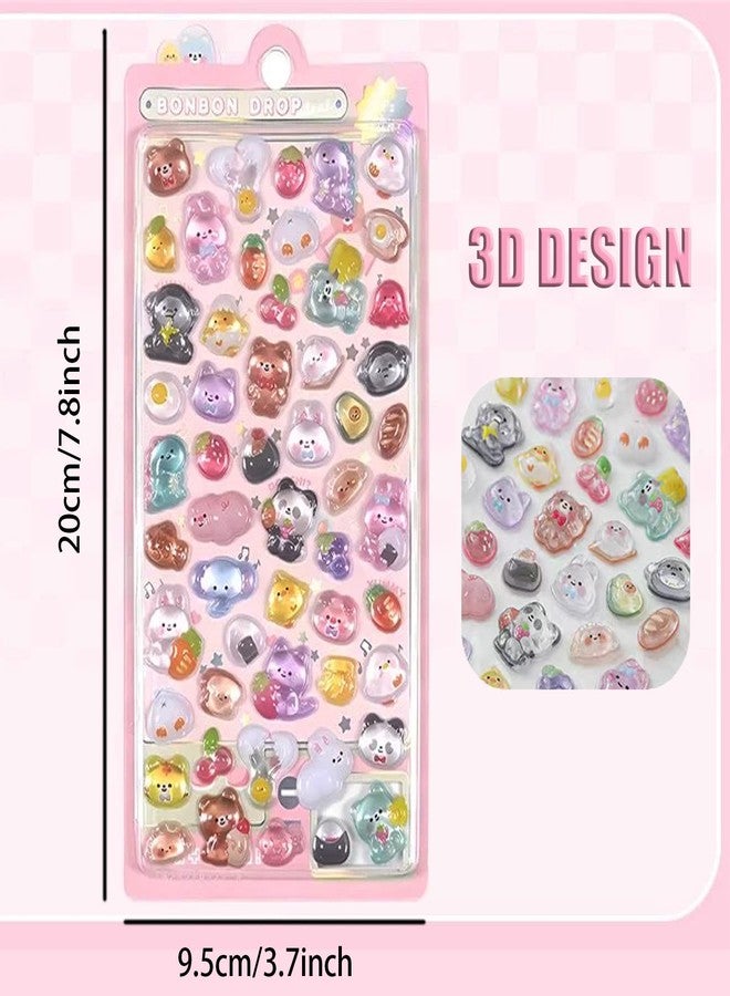 YUISI Cute Stickers for Kids, 3D Stickers for Kids, for Boys Girls Classroom Reward, Craft Scrapbooking Party Gift (Style 1) - Image 2