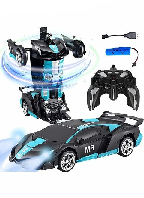 1:18 Transform RC Car Robot, LED Remote Control Car Transforming Robot 360° Speed Drifting one-click Deformation Remote Control Car Independent Robot Deformation RC Car Toy