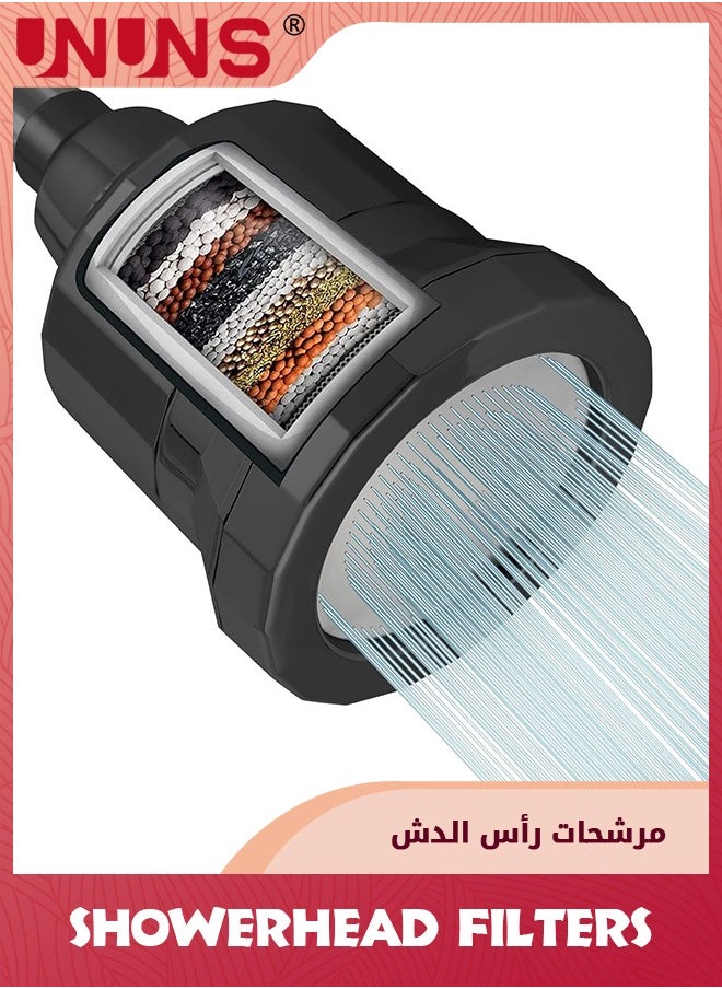 UNUNS - 15-Stage Shower Filter,2-in-1 Water Softener Shower Head High Pressure For Hard Water,Shower Filters To Remove Chlorine And Fluoride,Water Shower Head With Filters For Hard Water - Image 1