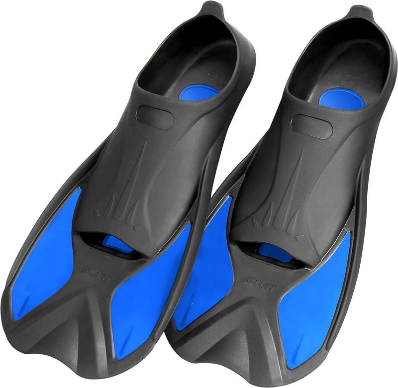 HZYH Swim Fins for Kids and Adults - Soft Ergonomic Foot Pocket, Easy to Carry,  Black - Image 1